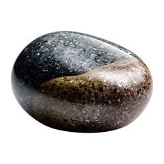 Obraz premium Polished river stone, isolated on transparent background