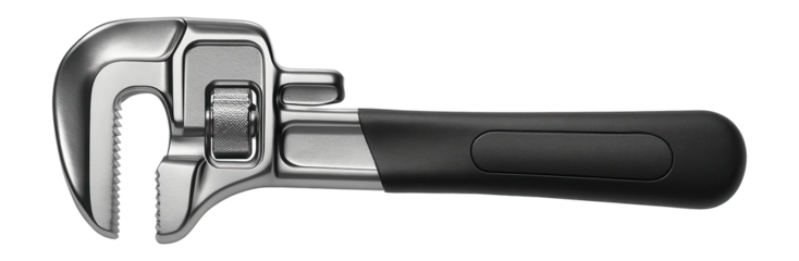 Wide-mouth pipe wrench with an extra-large jaw capacity for commercial plumbing services.