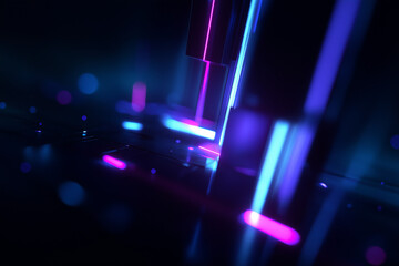 Neon Abstract Digital Geometric Pattern Design