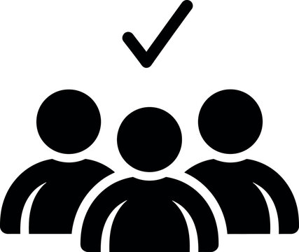 Vector art of icon representing a group of people with one person selected or highlighted transparent background