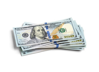 Stack of US Dollar Bills on Transparent Background