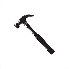 Hammer Silhouette Vector Icon &ndash; Construction and Tool Design