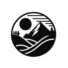 Adventure Mountain Silhouette &ndash; Nature and Travel Vector Graphic
