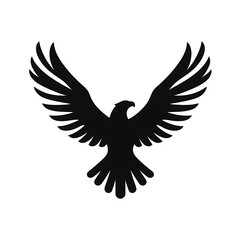 Flying Eagle Silhouette &ndash; Black Bird Vector Illustration