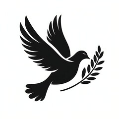 Peace Dove Silhouette &ndash; Black Bird Vector Design