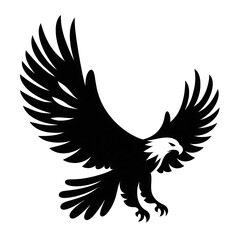 Flying Eagle Silhouette &ndash; Black Bird Vector Illustration