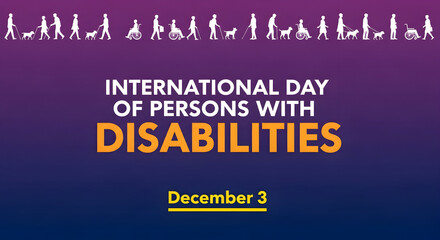 A graphic for International Day of Persons with Disabilities. Text that reads "International Day of Persons with Disabilities, December 3."