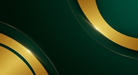 Gold and Emerald Green Abstract Background: Luxury Geometric Design for Premium Branding