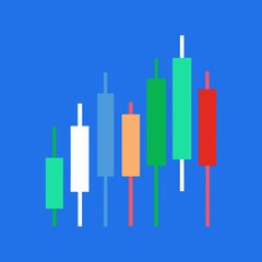 Businessman is walking on Growing bar graph icon form lines,Illustration vector