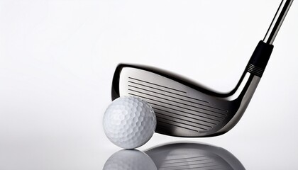 golf club and ball isolated on white and white background