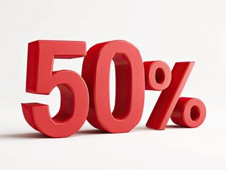 Red 3D fifty percent discount