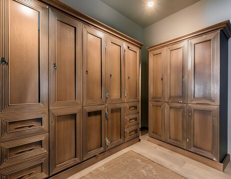 mudroom interior design with custom lockers