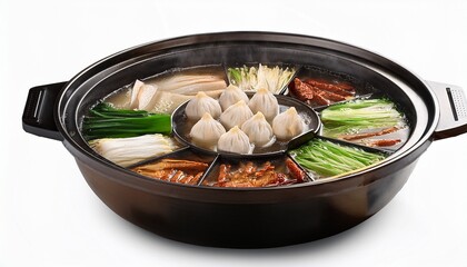 hot pot isolated on white background chinese food
