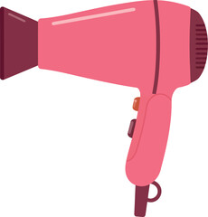 A bright pink modern hair dryer with a sleek design isolated on a white background for beauty and styling concepts