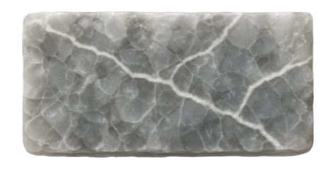 Marble piece with interlocking calcite crystals and white veining pattern