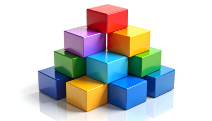 Obraz premium Colorful 3D Cubes Abstract Design