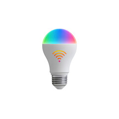 Smart RGB LED Light Bulb with Wi-Fi Connectivity - Isolated on Black Background