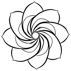 Petal Swirl Vector on White