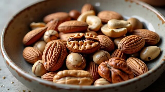 Nutritious mixed nuts blend for healthy snacking and vibrant lifestyle content