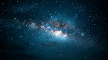 Fototapeta premium Expansive Night Sky with Stars and Galactic Formation Over Darkness