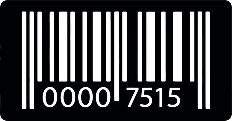Vector art of black and white barcode with numbers, representing product identification, isolated on white background transparent background