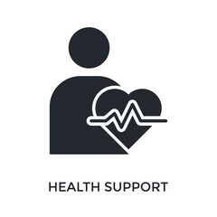 Health Support Icon Glyph Style. Vector Illustration For Graphic Design