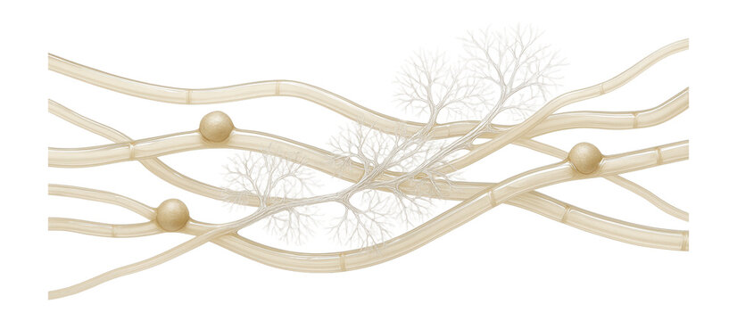 Fungal hyphae with septate structure and evidence of arbuscular mycorrhizal associations