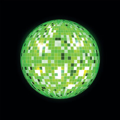 Illustration of a colorful disco ball that creates dynamic light patterns that encourage fun and dancing