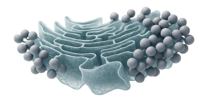 Fragment of rough endoplasmic reticulum with attached polyribosomes
