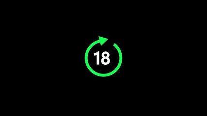 18 hours icon animation.Delivery service, online deal remaining time website symbols . - Powered by Adobe