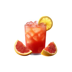 Refreshing Grapefruit and Lemon Ice Drink in Glass