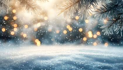 Snowy Christmas Winter Light Background