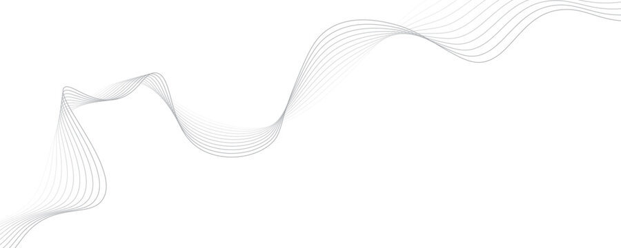 Minimal abstract background with gray color curved lines and elegant wave pattern design. Digital energy waves technology concept modern backdrop design for business, presentation, banner.