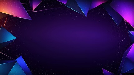 Vibrant purple background with a blue triangle in the center. The triangle is a unique and eye-catching design element that stands out against the purple backdrop