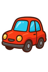 red car isolated on white