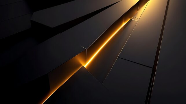 Abstract background image featuring a glowing gold line amidst dark geometric shapes.