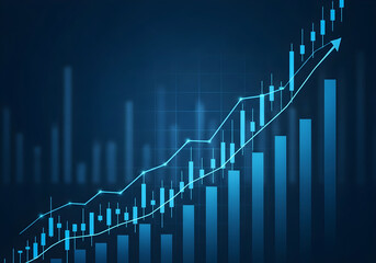 Stock market growth chart business finance investment analysis data trend upward arrow graph