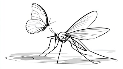Butterfly and mosquito illustration