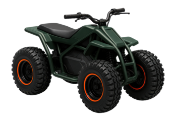 Large electric ATV with oversized wheels and a reinforced undercarriage