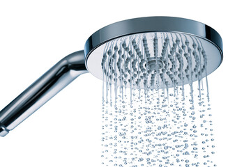 Luxurious Rainfall Showerhead with Chrome Finish provides a refreshing spa-like experience in your bathroom enhancing modern bathroom design transparent  background. © vector river