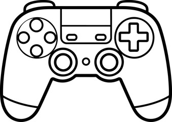 Minimalist black line art vector icon of a joystick, clean outline, simple modern design