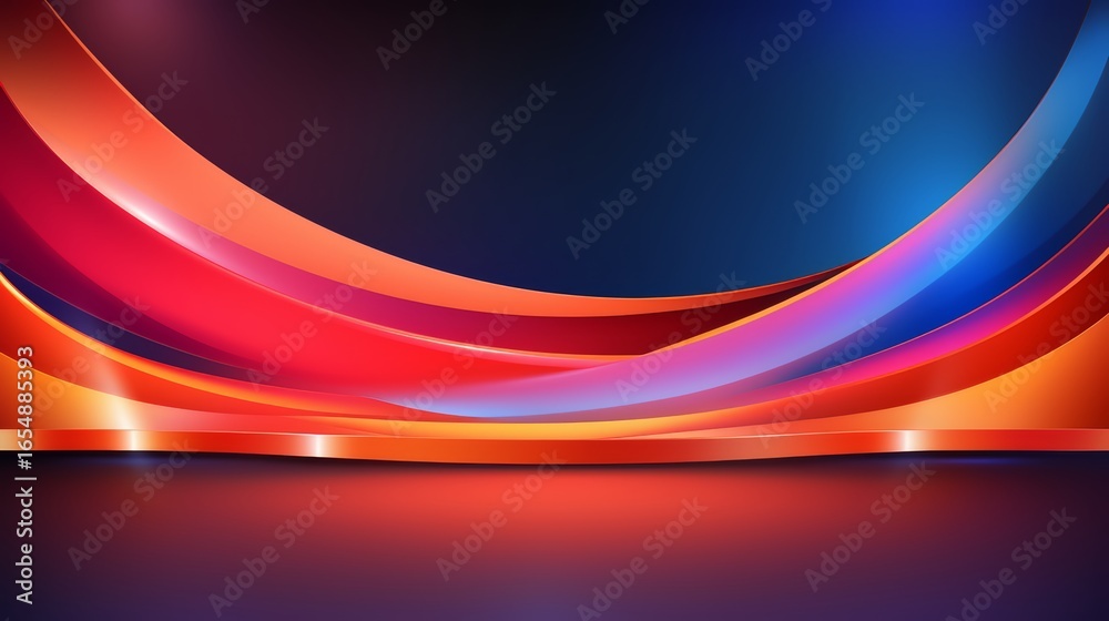 Wall mural colorful, abstract background with a red and blue wave. the background is a flat, two-dimensional im