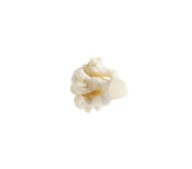 One fresh cauliflower floret isolated on white