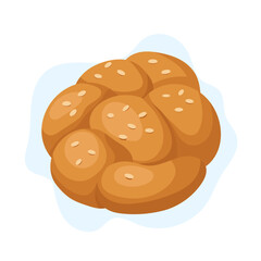 A Delightful round challah. Rosh Hashanah, Jewish New Year holiday meal