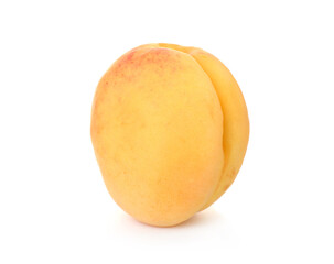 One fresh ripe apricot isolated on white
