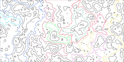 Topographic map patterns, topography line map. topographic line contour map background.Contour elevation topographic and textured Background Modern design with White background with topographic wavy .