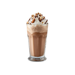 Delicious Chocolate Almond Iced Coffee Drink with Whipped Cream