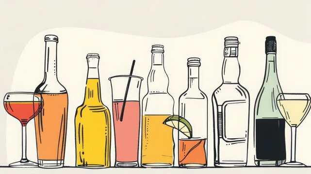 A collection of glassware and beverages, ideal for party or event planning