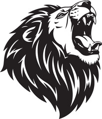 Naklejka premium Lion Silhouette Vector | Majestic Animal Black Design