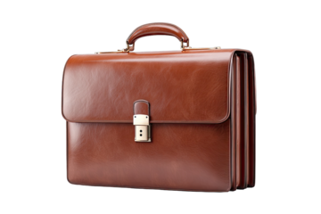 Brown leather briefcase, elegant design